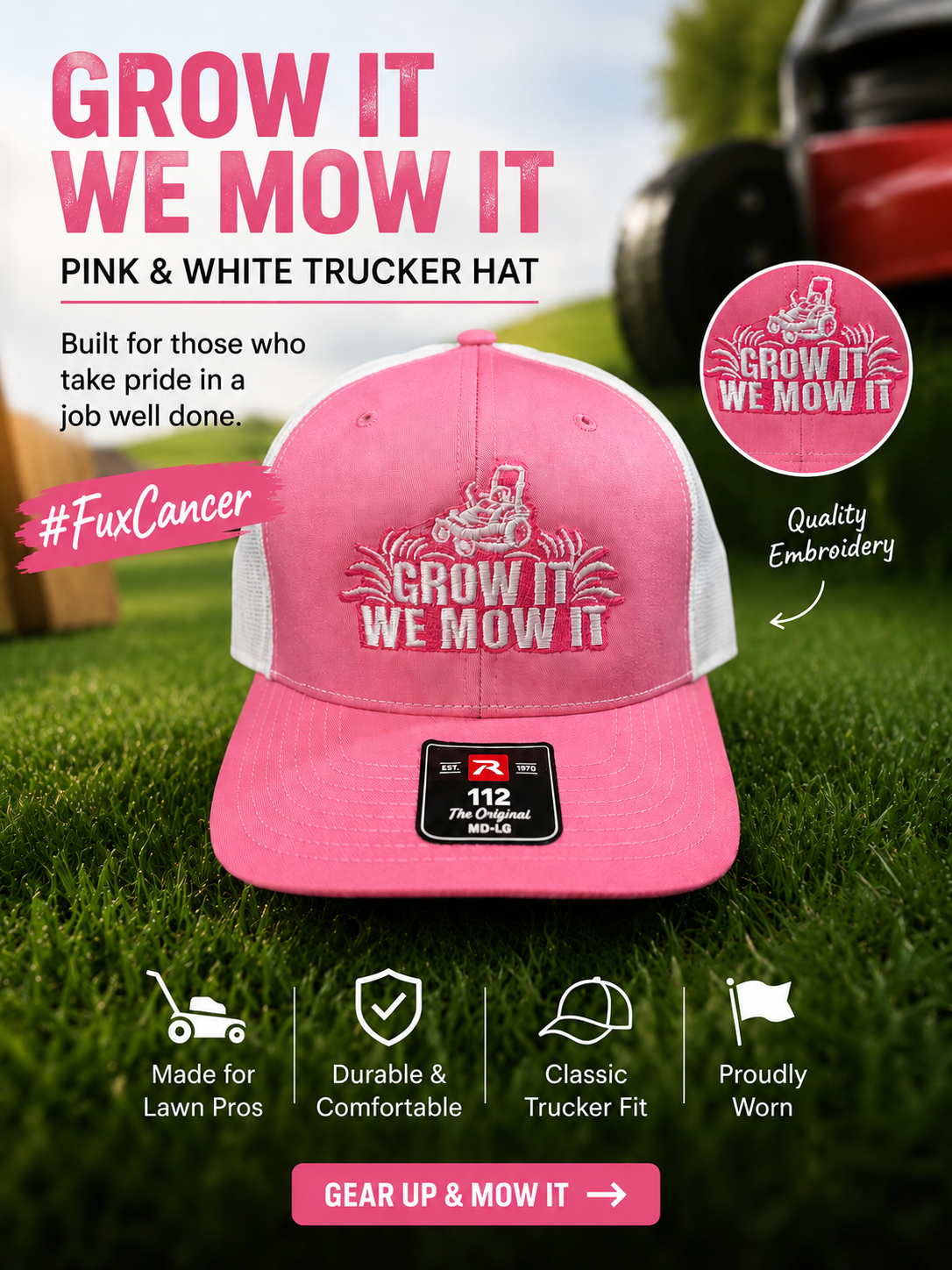 Grow It We Mow It Pink OG Hat