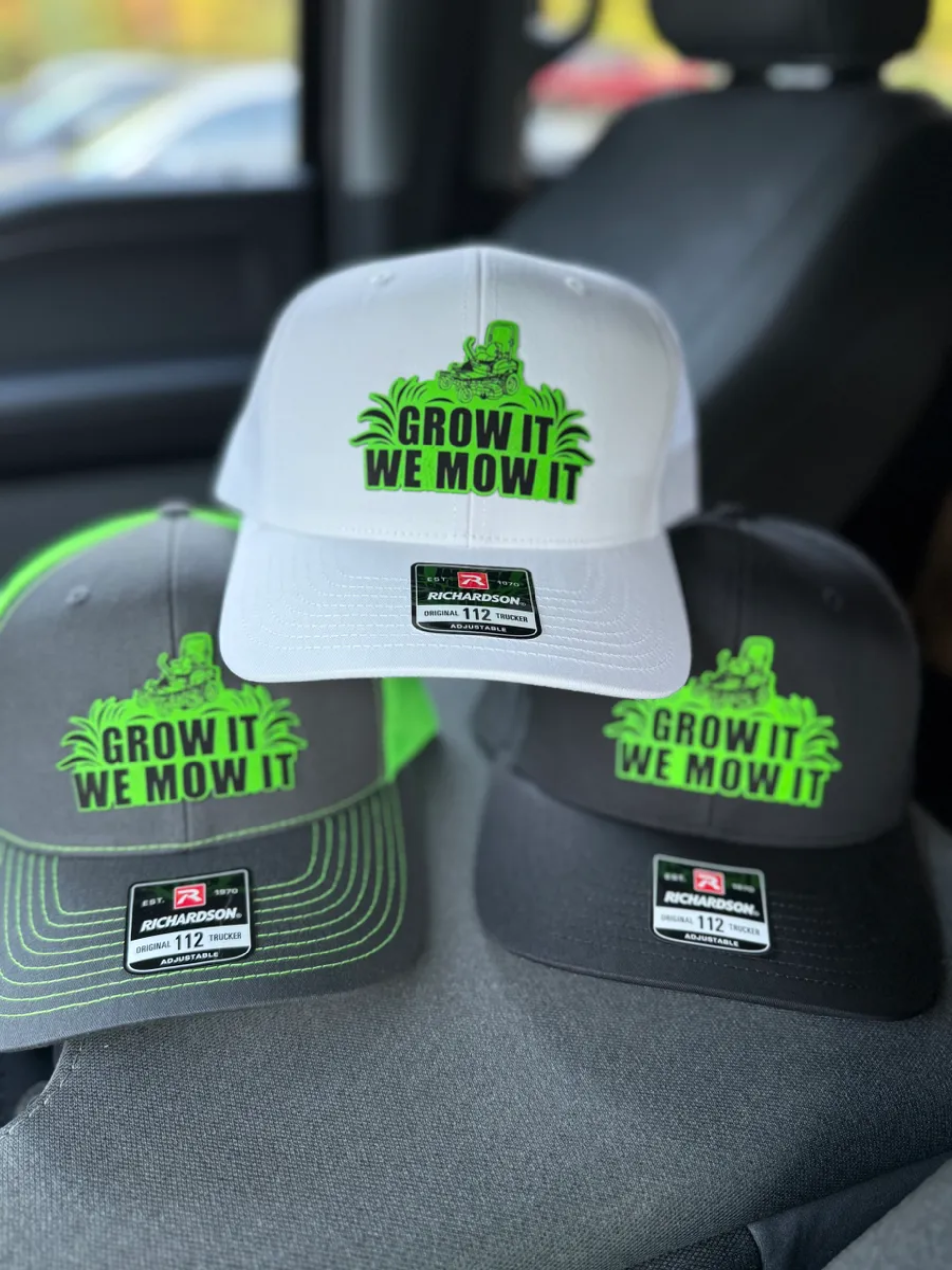 Grow It We Mow It Hats (Patch Logo)